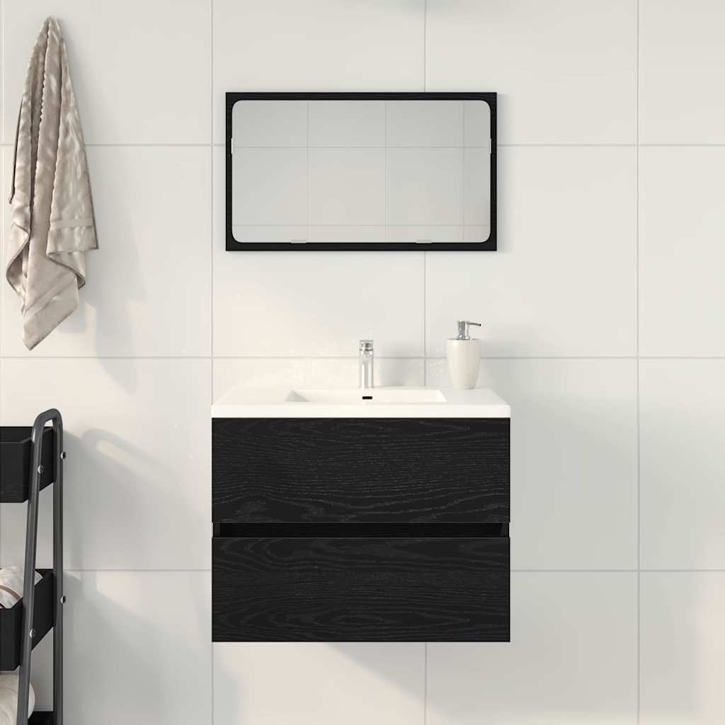Bathroom Sink Cabinet with Drawer Black Oak 60 x 38.5 x 45 cm