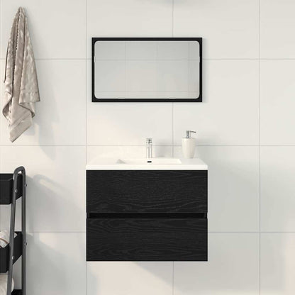 Bathroom Sink Cabinet with Drawer Black Oak 60 x 38.5 x 45 cm