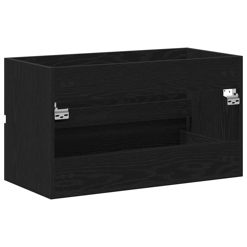 Bathroom Sink Cabinet with Drawer Black Oak 80 x 38.5 x 45 cm