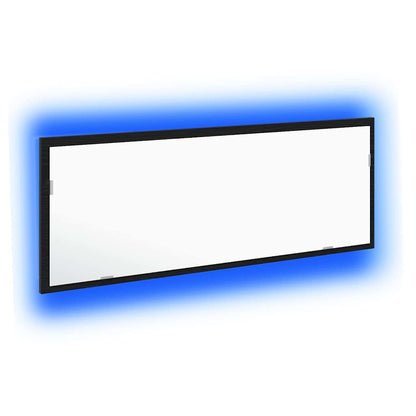 LED Bathroom Mirror Black Oak 100 x 8.5 x 37 cm Glass