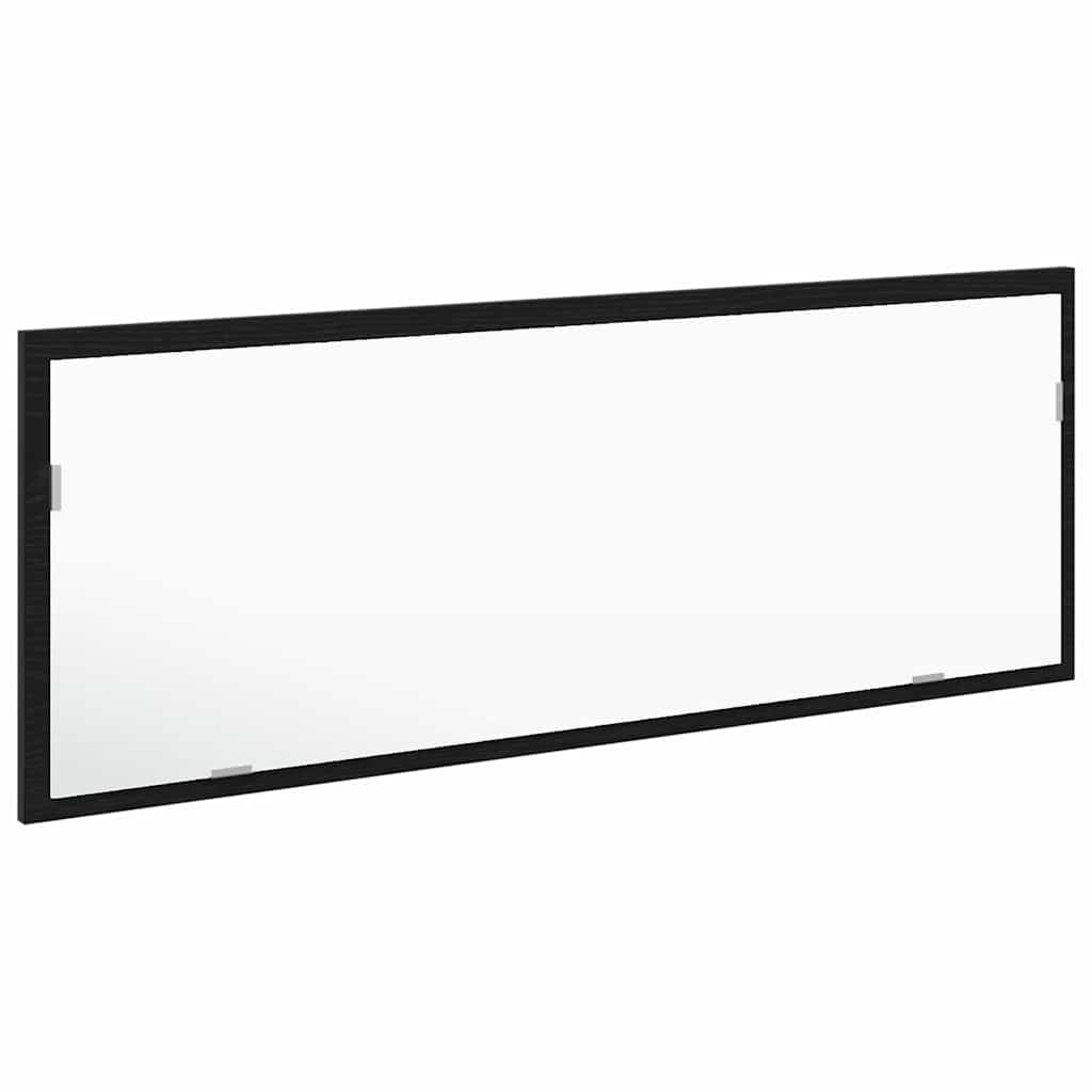 LED Bathroom Mirror Black Oak 100 x 8.5 x 37 cm Glass