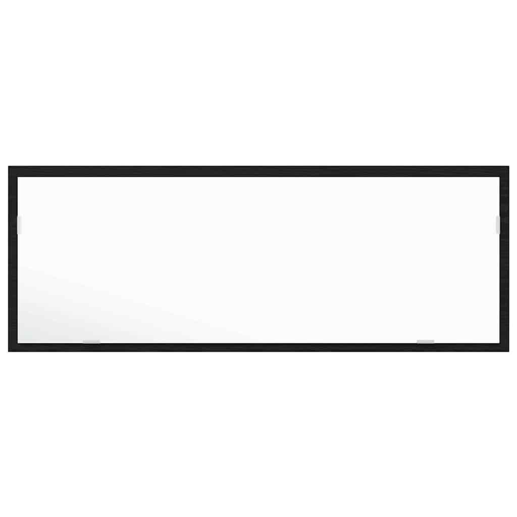 LED Bathroom Mirror Black Oak 100 x 8.5 x 37 cm Glass