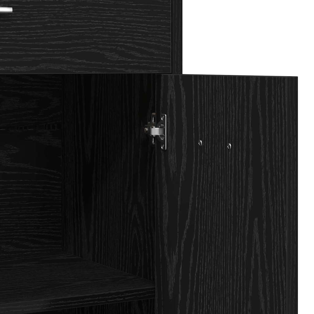 Bathroom Cabinet Black Oak 60 x 33 x 80 cm Engineered Wood