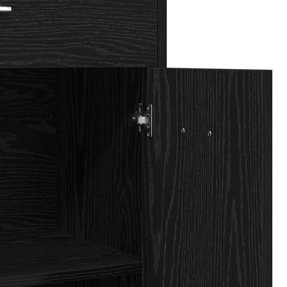 Bathroom Cabinet Black Oak 60 x 33 x 80 cm Engineered Wood