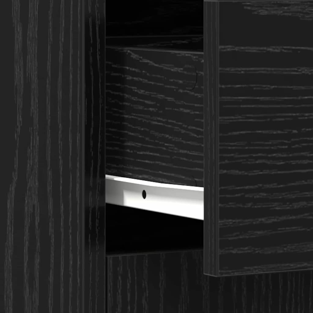 Bathroom Cabinet Black Oak 60 x 33 x 80 cm Engineered Wood