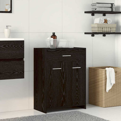 Bathroom Cabinet Black Oak 60 x 33 x 80 cm Engineered Wood