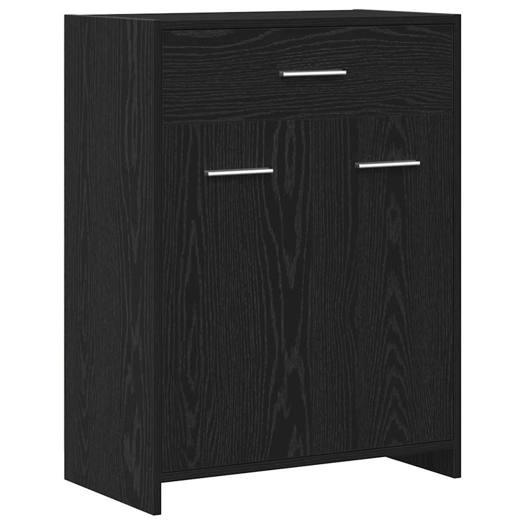 Bathroom Cabinet Black Oak 60 x 33 x 80 cm Engineered Wood