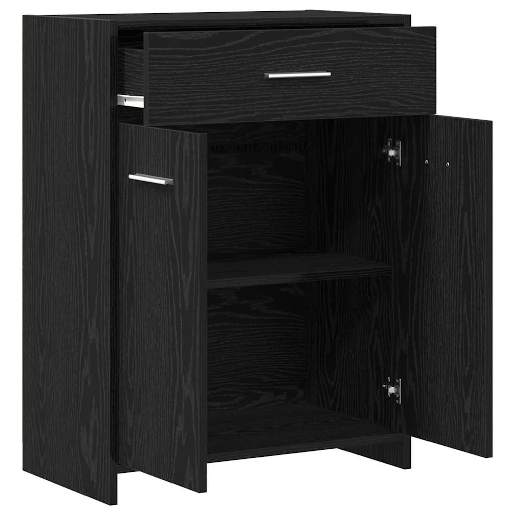 Bathroom Cabinet Black Oak 60 x 33 x 80 cm Engineered Wood