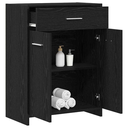 Bathroom Cabinet Black Oak 60 x 33 x 80 cm Engineered Wood
