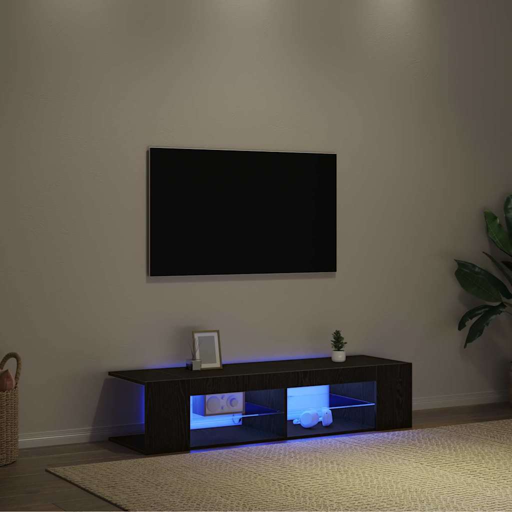 TV Cabinet Black Oak 135 x 39 x 30 cm Engineered Wood
