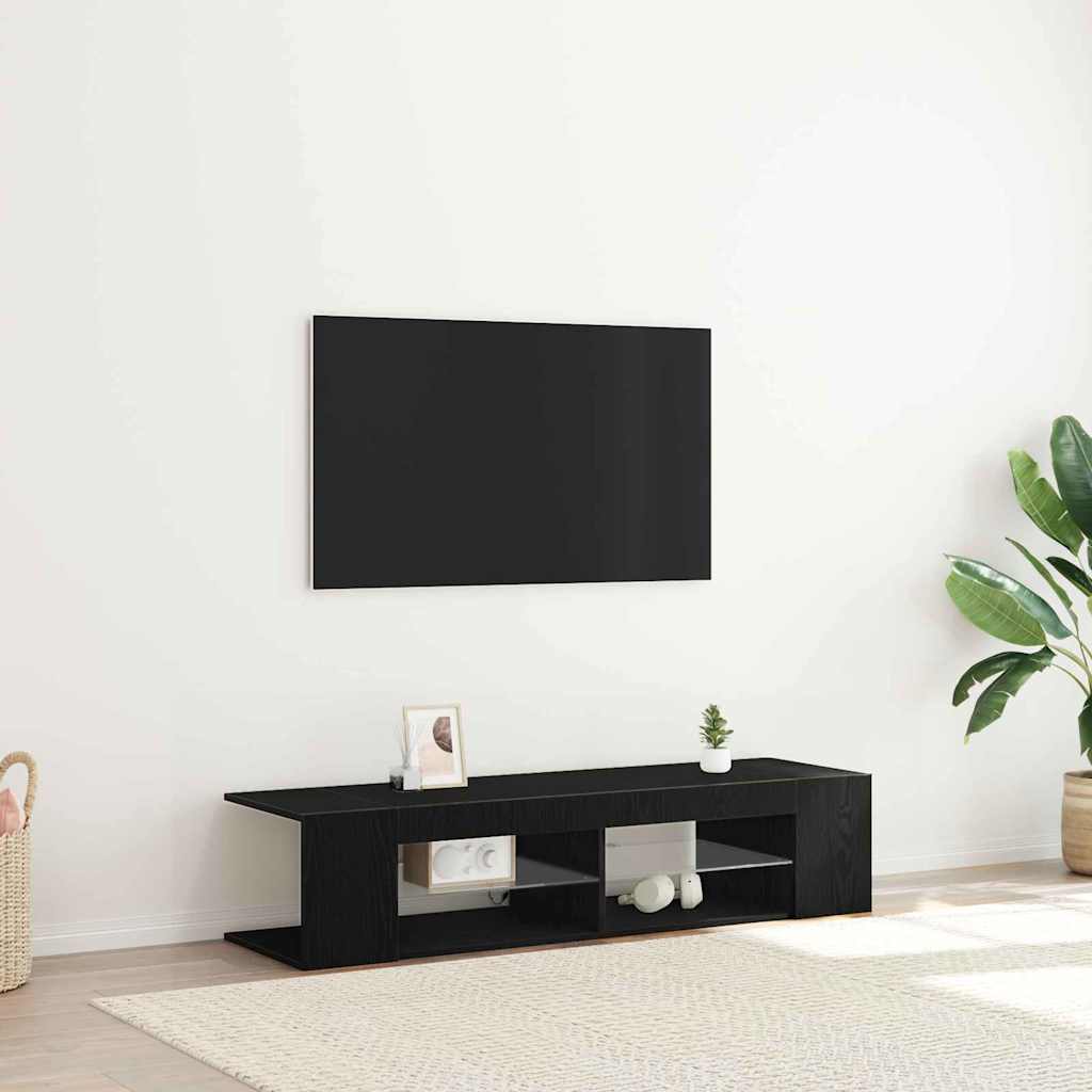 TV Cabinet Black Oak 135 x 39 x 30 cm Engineered Wood