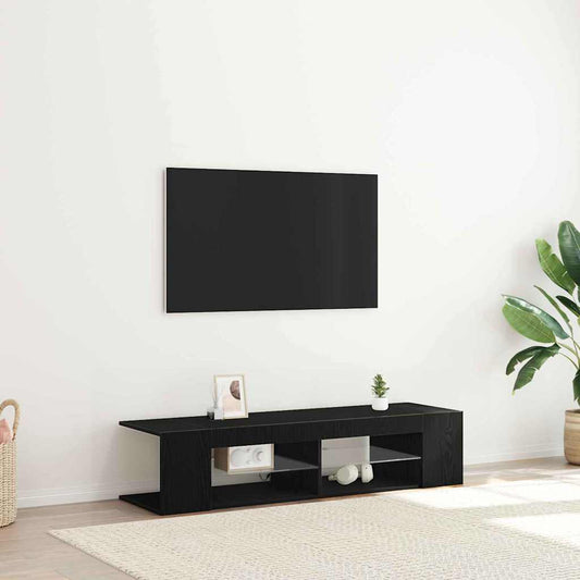 TV Cabinet Black Oak 135 x 39 x 30 cm Engineered Wood