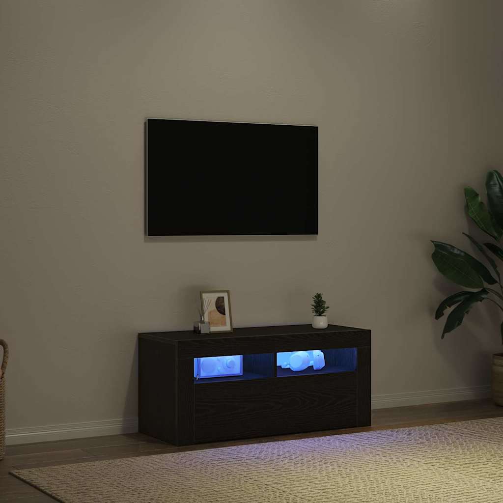 TV Cabinet Black Oak 90 x 39 x 30 cm Engineered Wood