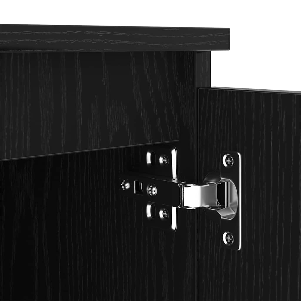 TV Cabinet Black Oak 140 x 38.5 x 36 cm Engineered Wood