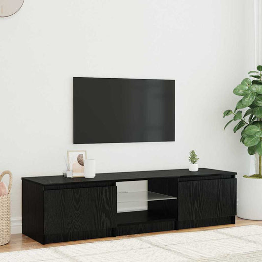 TV Cabinet Black Oak 140 x 38.5 x 36 cm Engineered Wood