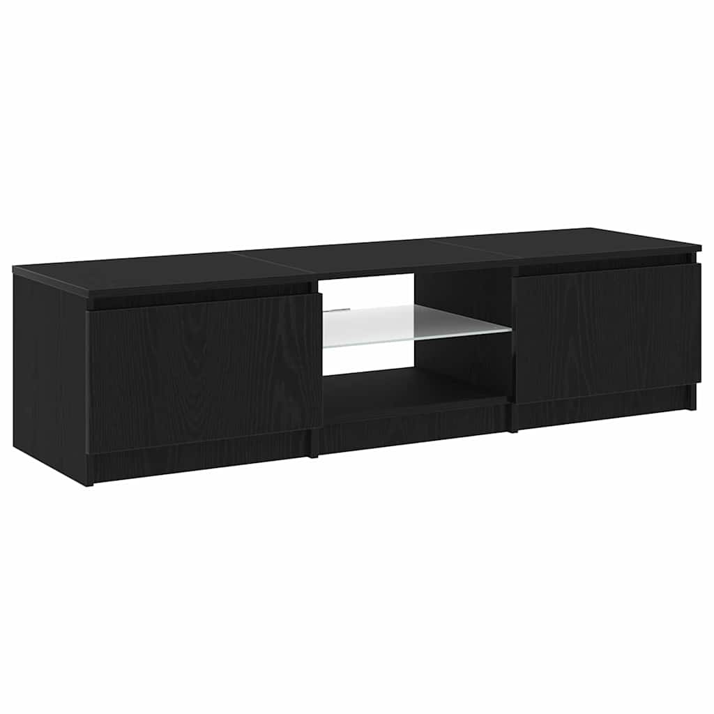 TV Cabinet Black Oak 140 x 38.5 x 36 cm Engineered Wood