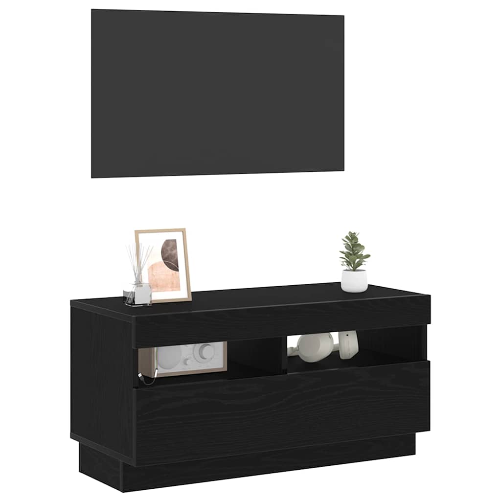 TV Cabinet Black Oak 80 x 35 x 40 cm Engineered Wood