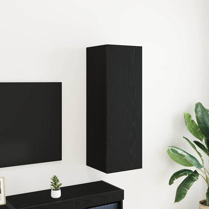 Wall TV Cabinet Black oak 30.5 x 30 x 90 cm Engineered wood