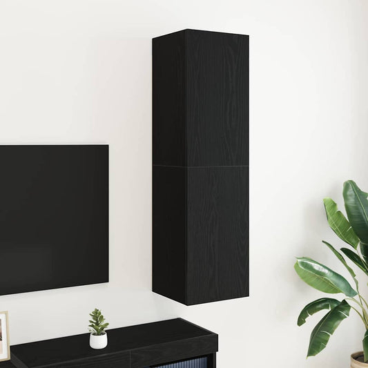 Wall TV Cabinet Black Oak 30.5 x 30 x 110 cm Engineered Wood