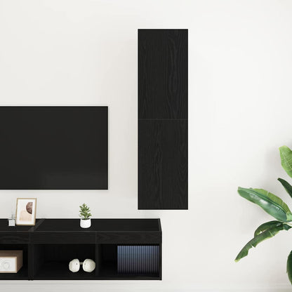 Wall TV Cabinet Black Oak 30.5 x 30 x 110 cm Engineered Wood