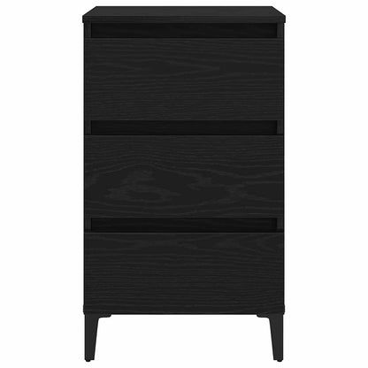 Bedside Cabinet Black oak 40 x 35 x 69 cm Engineered wood