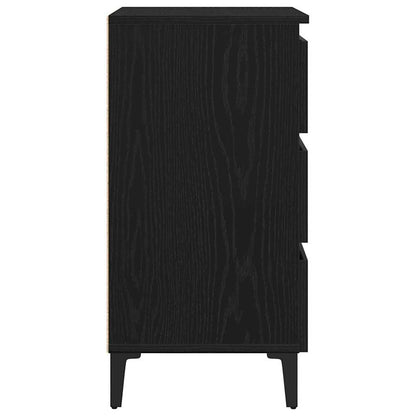 Bedside Cabinet Black oak 40 x 35 x 69 cm Engineered wood