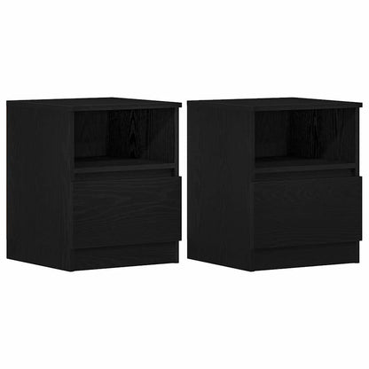 Bedside Cabinet 2 pcs Black oak 40 x 40 x 50 cm Engineered wood