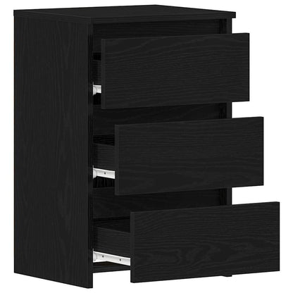 Bedside Cabinet Black oak 40 x 35 x 62.5 cm Engineered wood