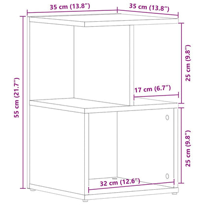 Bedside Cabinet 2 pcs Black oak 35 x 35 x 55 cm Engineered wood
