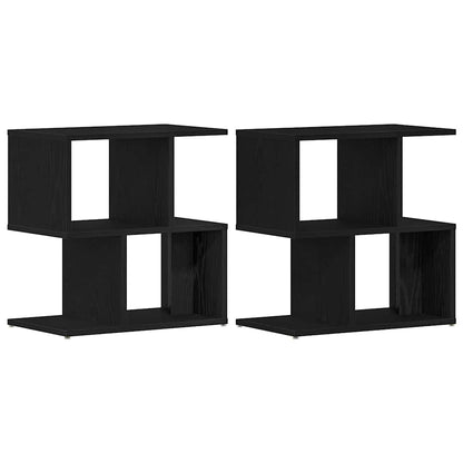 Bedside Cabinet 2 pcs Black oak 50 x 30 x 51,5 cm