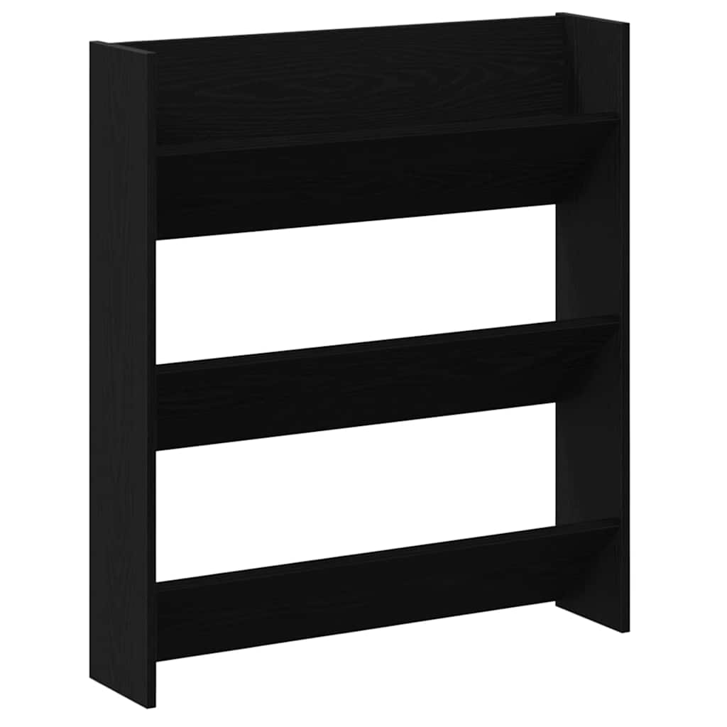 Wall Shoe Cabinet with Shelf 2 pcs Black oak 80 x 18 x 90 cm