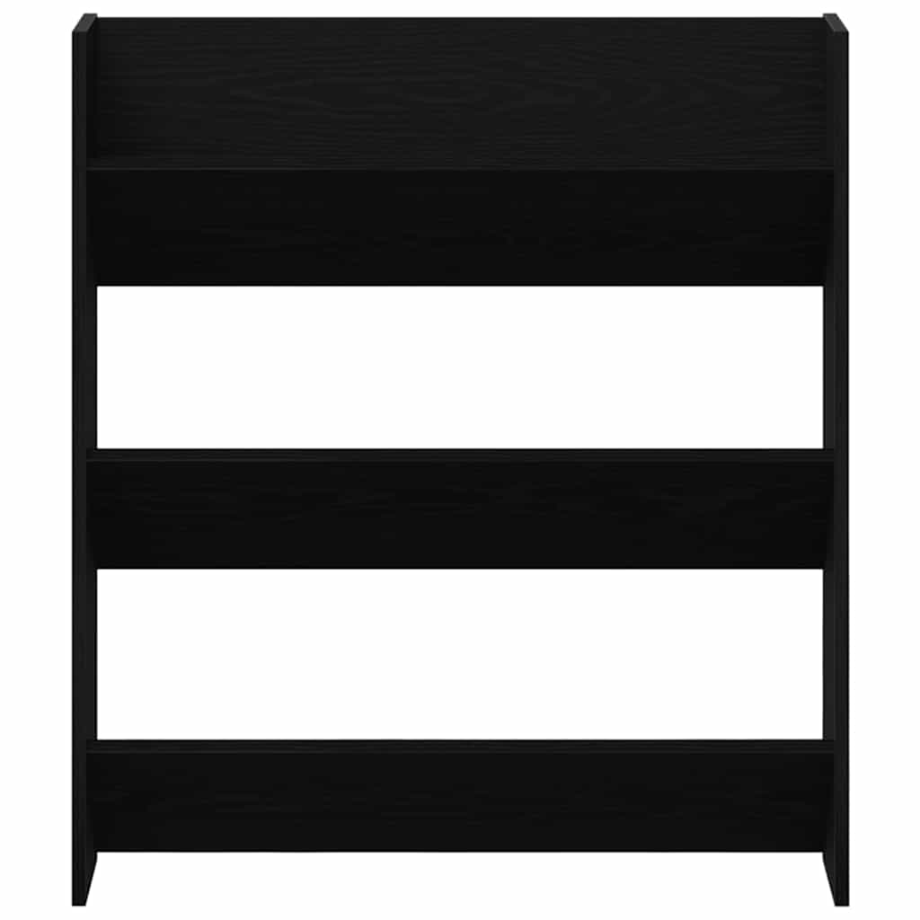 Wall Shoe Cabinet with Shelf 2 pcs Black oak 80 x 18 x 90 cm