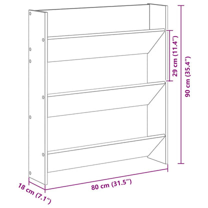 Wall Shoe Cabinet with Shelf 2 pcs Black oak 80 x 18 x 90 cm