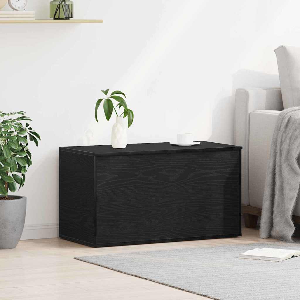 Storage Box Black Oak 84 x 42 x 46 cm Engineered Wood