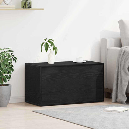 Storage Box Black Oak 84 x 42 x 46 cm Engineered Wood