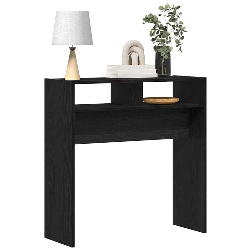 Console Table Black Oak 78 x 30 x 80 cm Engineered Wood