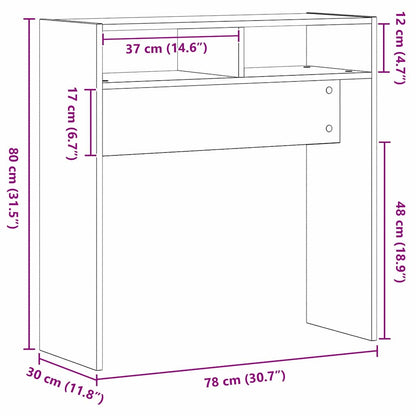 Console Table Black Oak 78 x 30 x 80 cm Engineered Wood
