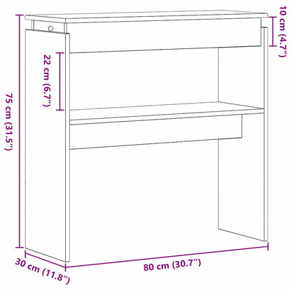 Console Table Black Oak 80 x 30 x 80 cm Engineered Wood