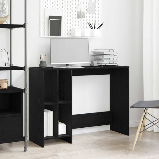 Desk with Shelf Black Oak 102.5 x 35 x 75 cm Engineered Wood