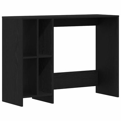 Desk with Shelf Black Oak 102.5 x 35 x 75 cm Engineered Wood