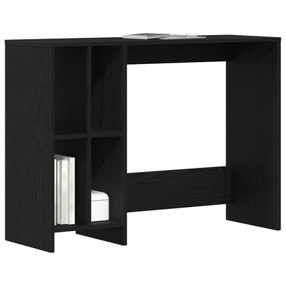 Desk with Shelf Black Oak 102.5 x 35 x 75 cm Engineered Wood