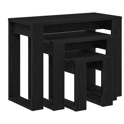 Nesting Tables 3 pcs Black Oak Engineered Wood