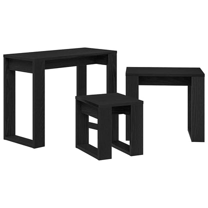 Nesting Tables 3 pcs Black Oak Engineered Wood