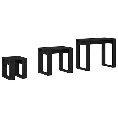 Nesting Tables 3 pcs Black Oak Engineered Wood