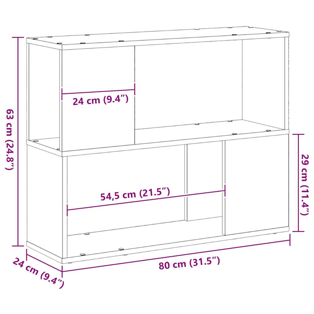 TV Cabinet Set Black Oak 80 x 24 x 63 cm Engineered Wood