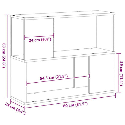 TV Cabinet Set Black Oak 80 x 24 x 63 cm Engineered Wood