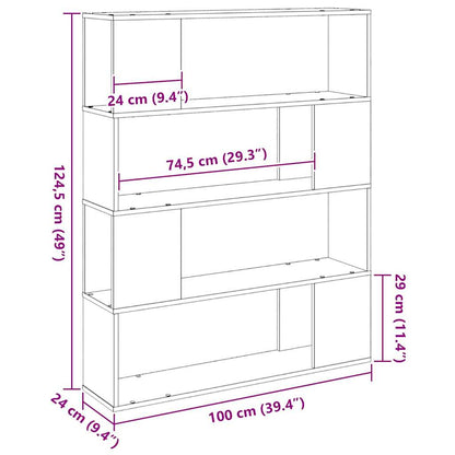 TV Cabinet Set Black Oak 100 x 24 x 124.5 cm Engineered Wood