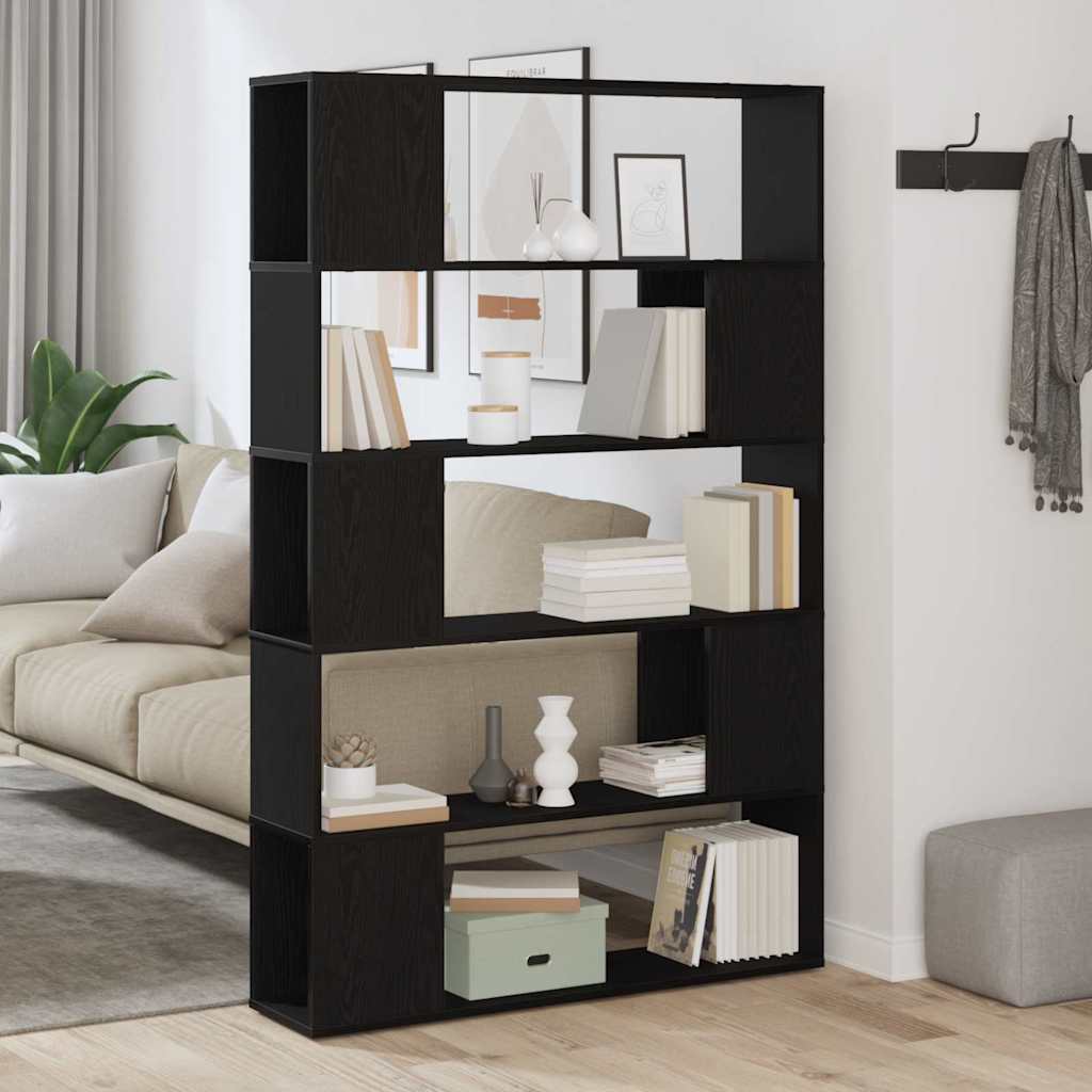 TV Cabinet Set Black Oak 100 x 24 x 155 cm Engineered Wood