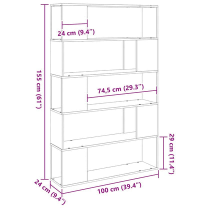 TV Cabinet Set Black Oak 100 x 24 x 155 cm Engineered Wood