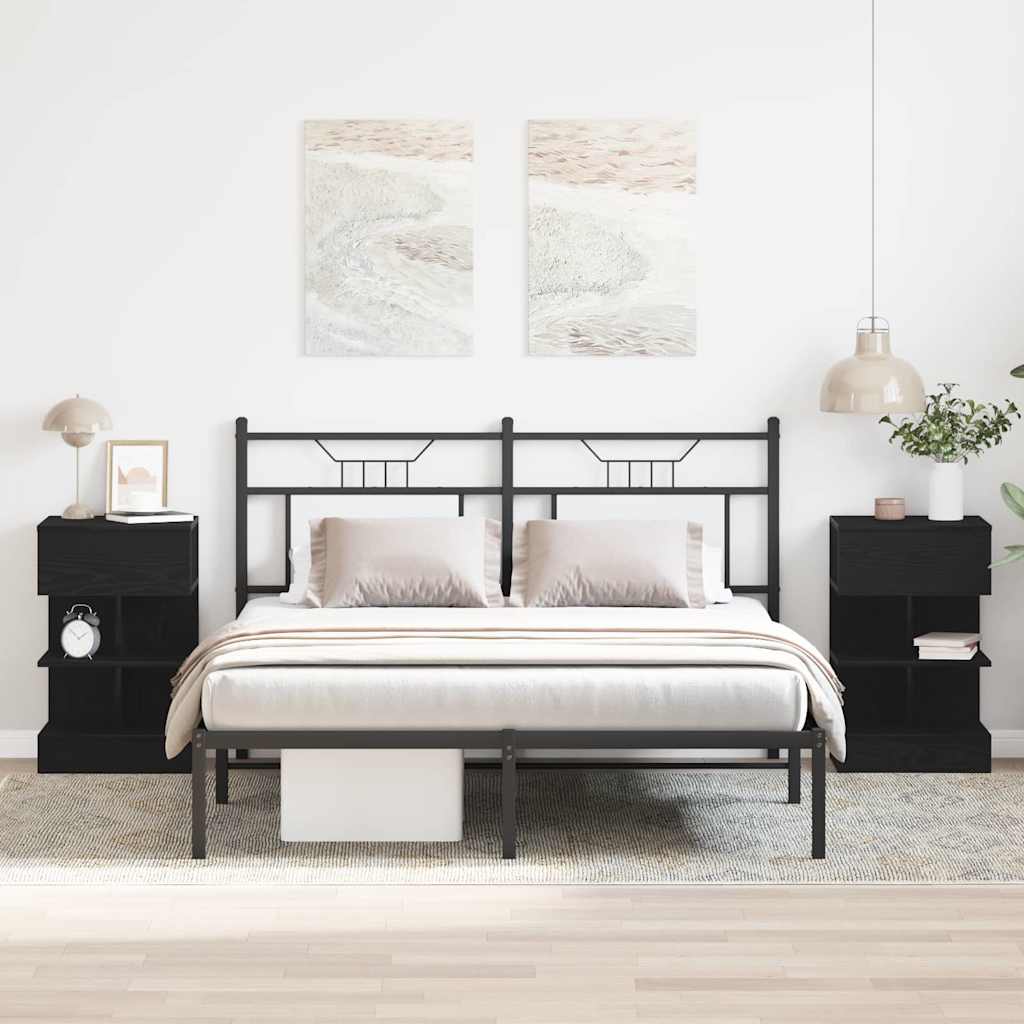 Bedside Cabinet2 pcs Black oak